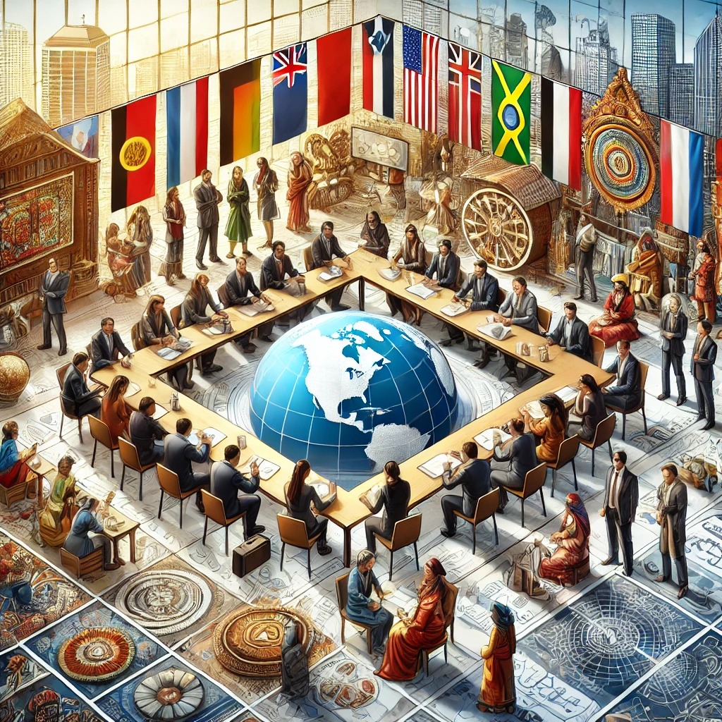 DALL·E 2024-08-09 20.30.34 - A detailed scene representing the concept of 'Cultural Sensitivity.' Show a diverse group of professionals in an international business setting, engag
