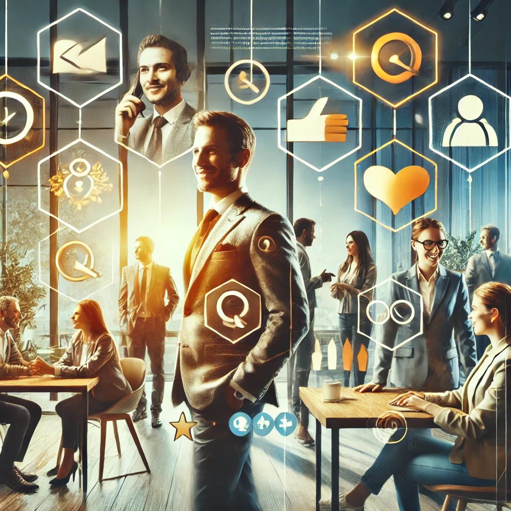 DALL·E 2024-08-12 20.18.18 - A professional image representing customer engagement, focusing on active interaction and relationship-building. The scene should depict a business pr (1)