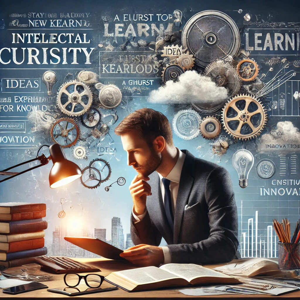 DALL·E 2024-08-13 15.45.40 - A professional image illustrating intellectual curiosity in a business context. The scene takes place in a modern office where a professional is deepl